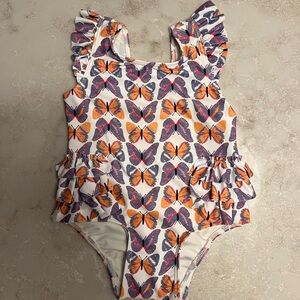Butterfly Print Kids Swimsuit